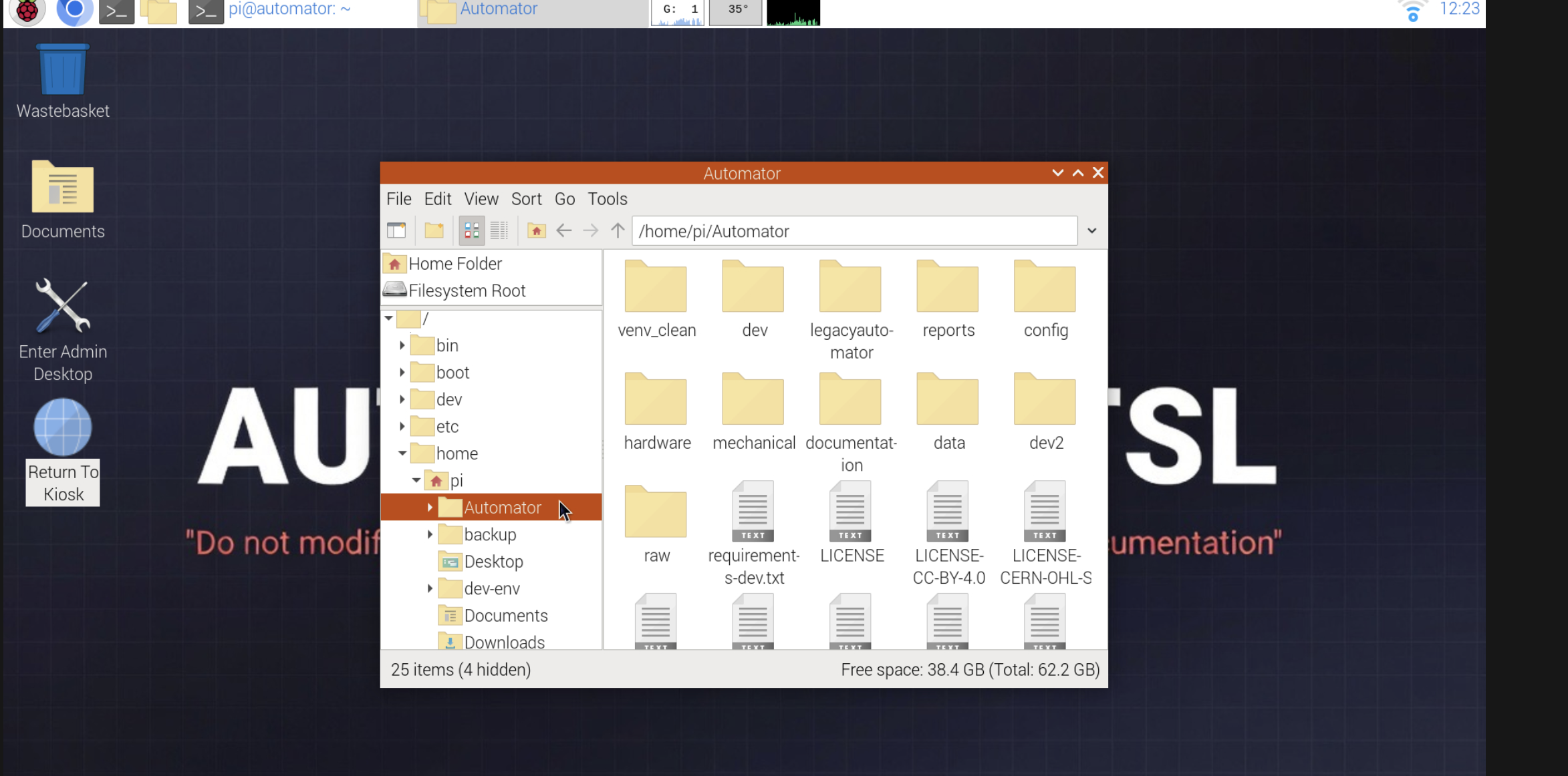 Admin filestore desktop view