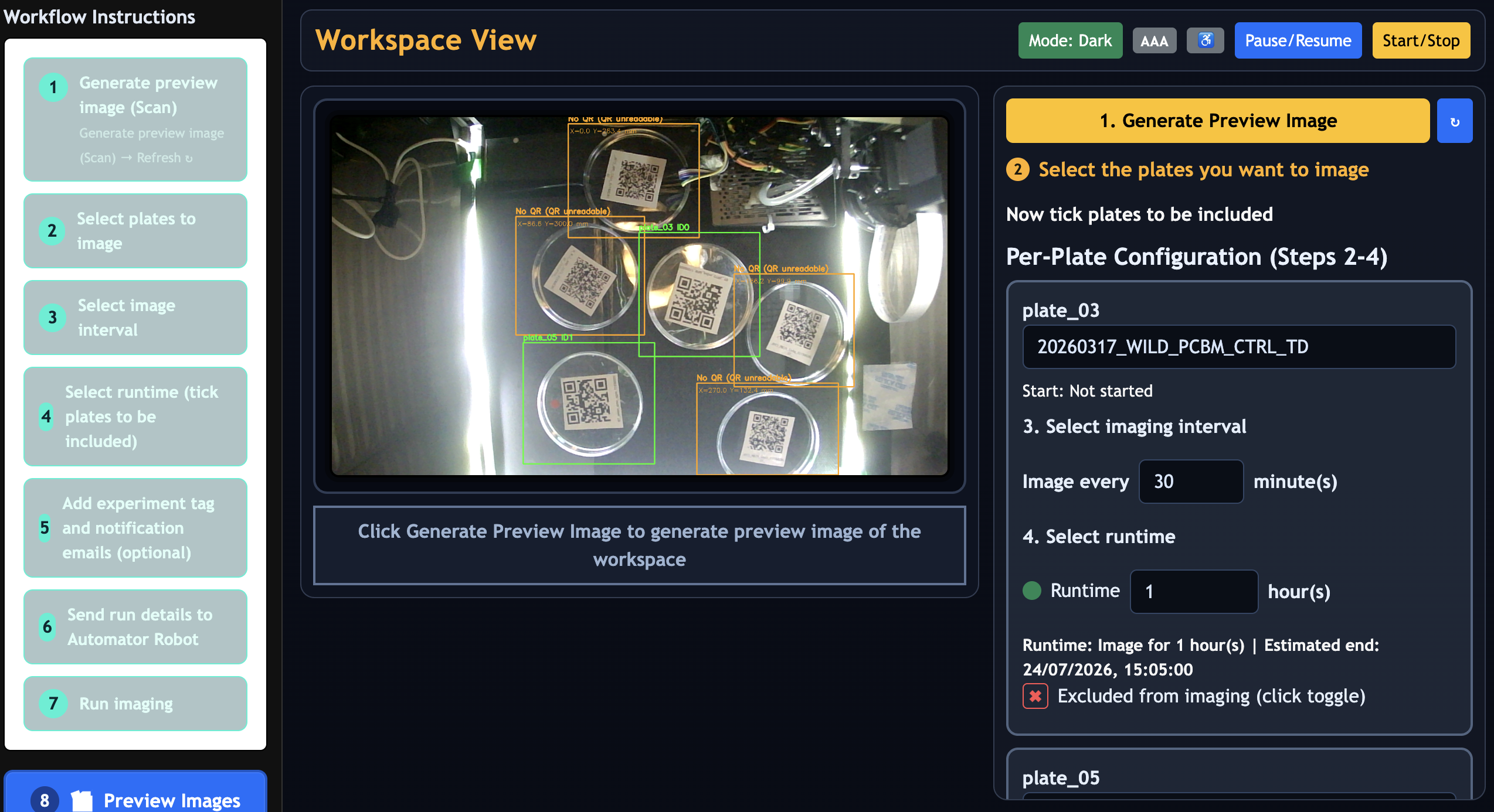 Automator web interface